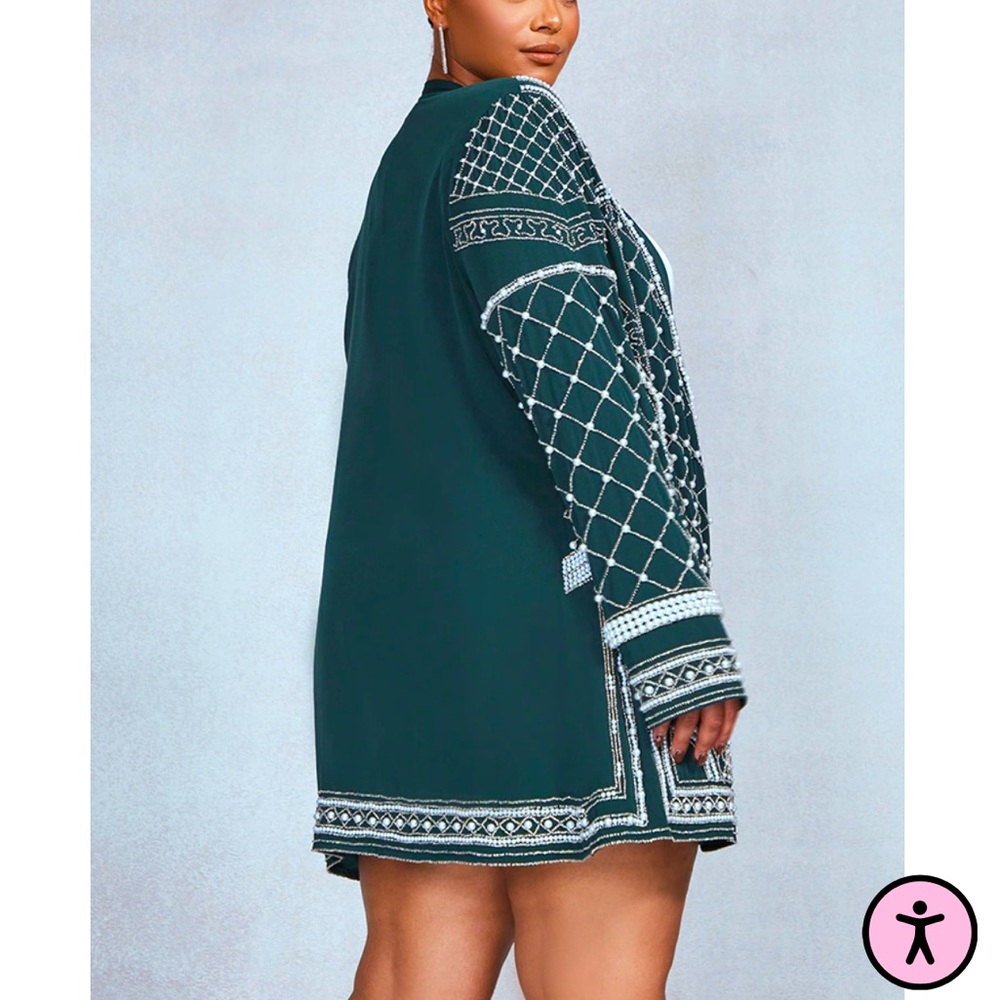 Beautiful beaded plus size blazer dress